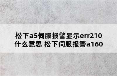 松下a5伺服报警显示err210什么意思 松下伺服报警a160